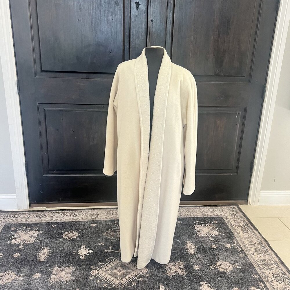 Donnybrook Size Medium ? Cream White Trench Coat Maxi Coat Vintage